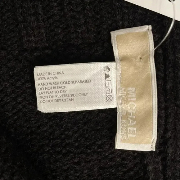 Michael Kors Women`s Classic Rib Scarf And Hat 2 Piece Set Black NWT - Picture 3 of 3